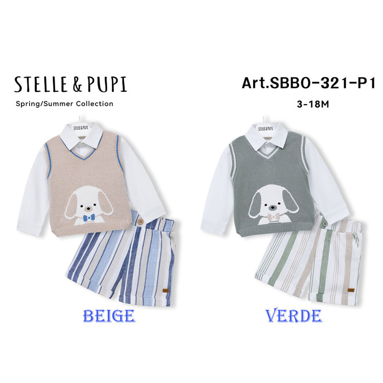 Immagine di Completo neonato primavera Stelle & Pupi Art. SBBO321