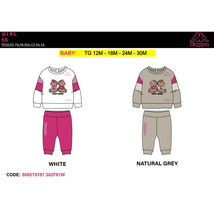 Immagine di Tuta neonata primavera Kappa Art. 8085T0197
