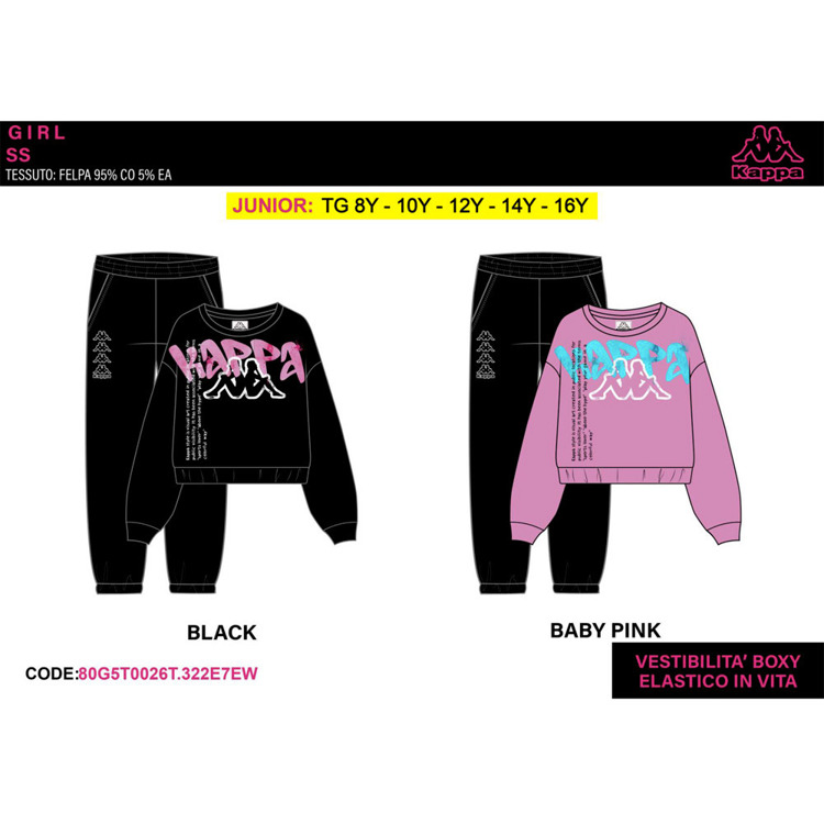 Immagine di Tuta ragazza primavera Kappa Art. 80G5T0026T