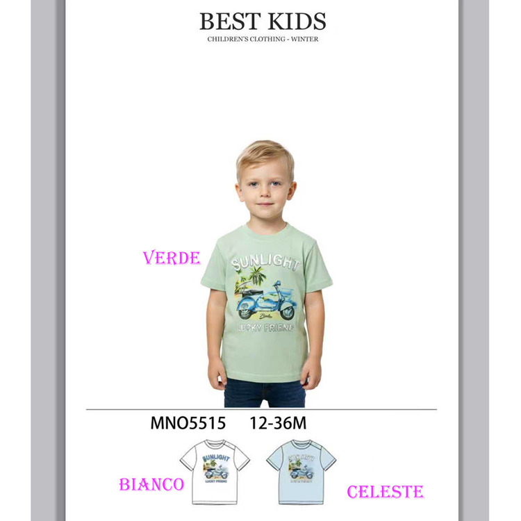 Immagine di T-shirt m/m neonato estate Best kids Art. MNO5515