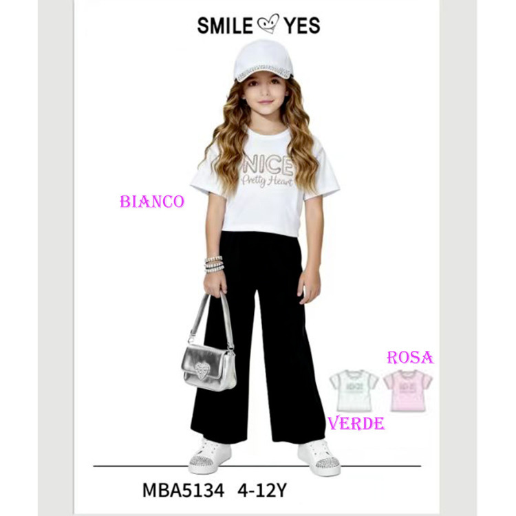 Immagine di T-Shirt m/m estate bambina Smile Yes Art. MBA5134