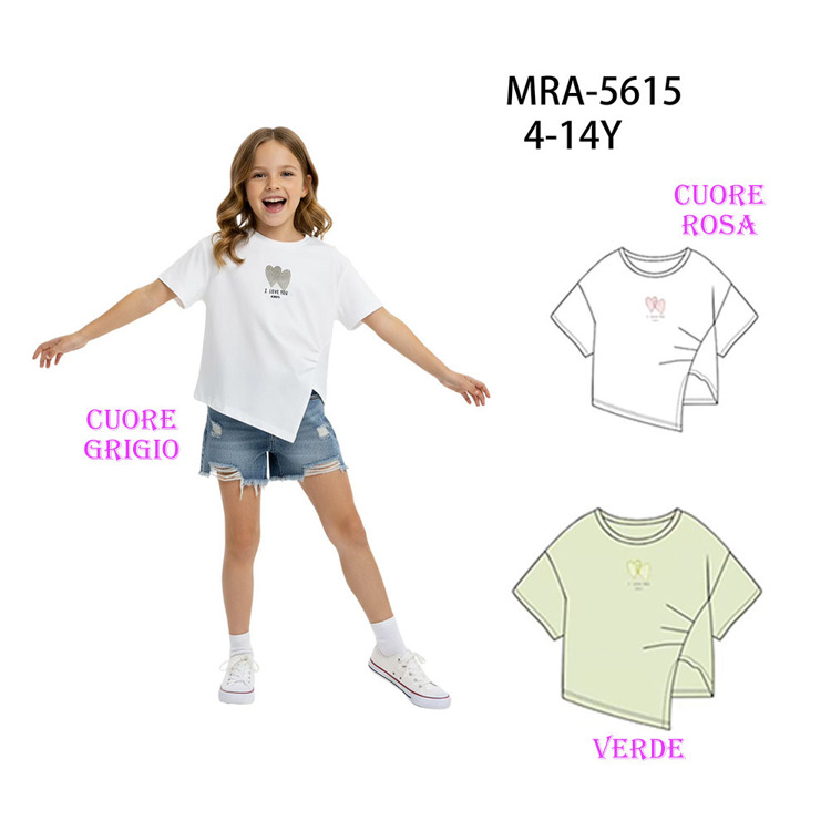 Immagine di T-Shirt m/m estate bambina Smile Yes Art. MRA5615