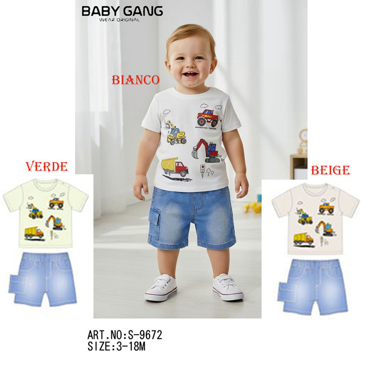 Immagine di Completo neonato estate Baby Gang Art. S9672