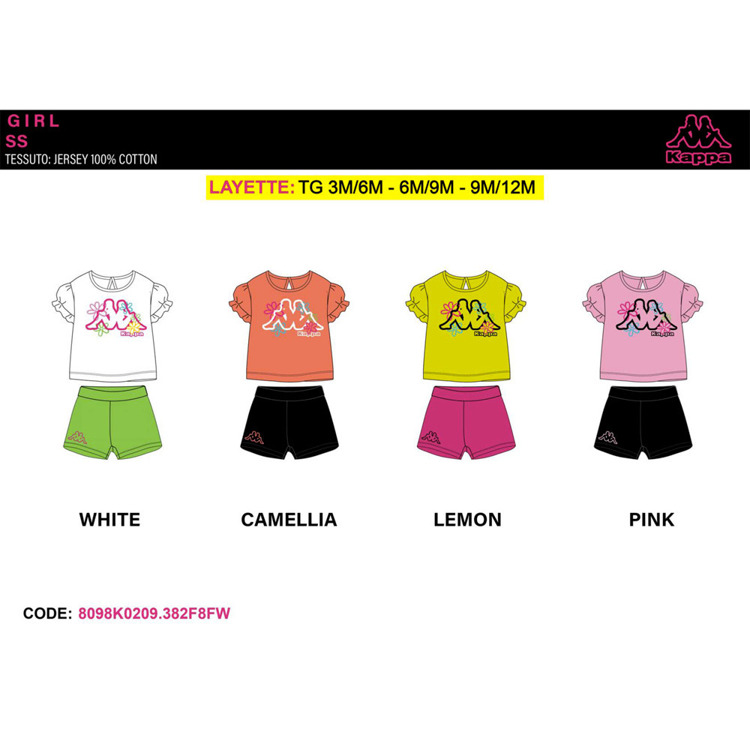 Immagine di Completo neonata estate Kappa Art. 8098K0209