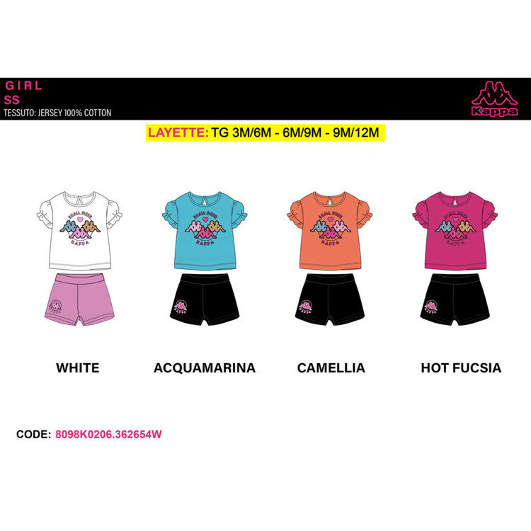 Immagine di Completo neonata estate Kappa Art. 8098K0206