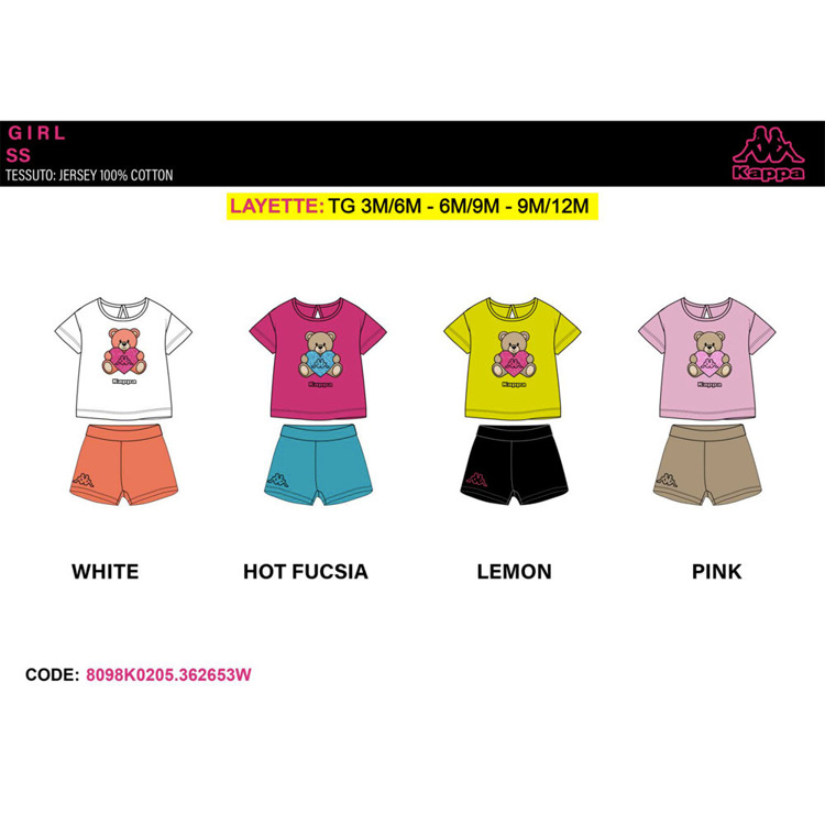 Immagine di Completo neonata estate Kappa Art. 8098K0205