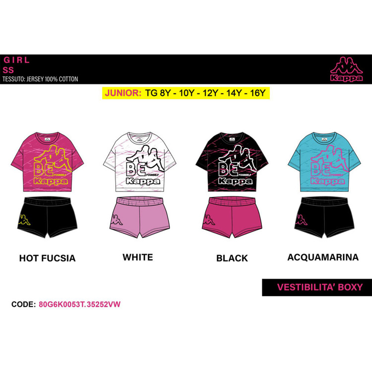 Immagine di Completo ragazza estate Kappa Art. 80G6K0053T