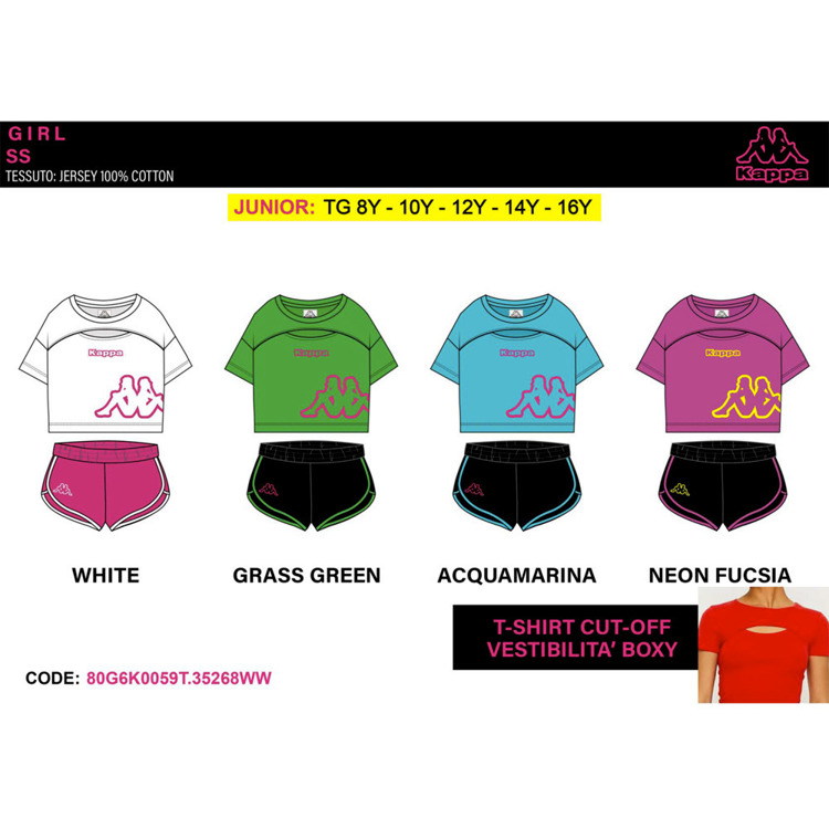 Immagine di Completo ragazza estate Kappa Art. 80G6K0059T