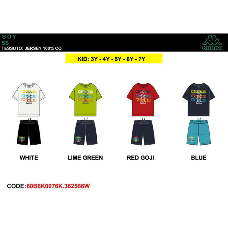 Immagine di Completo bambino estate Kappa Art. 80B6K0076K