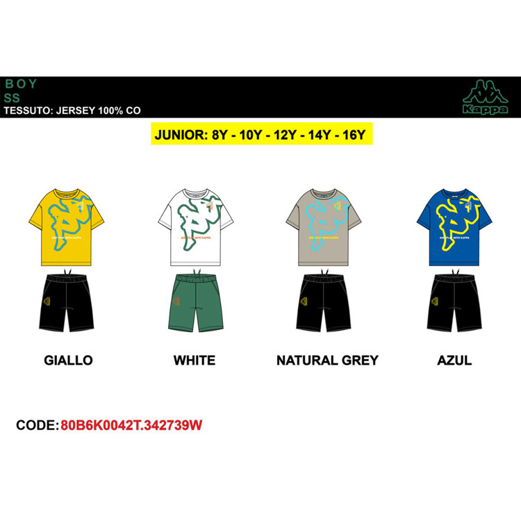 Immagine di Completo ragazzo estate Kappa Art. 80B6K0042T