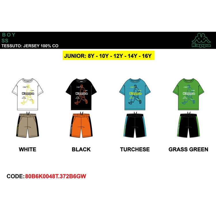 Immagine di Completo ragazzo estate Kappa Art. 80B6K0048T