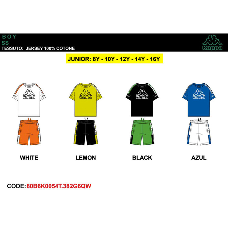 Immagine di Completo ragazzo estate Kappa Art. 80B6K0054T