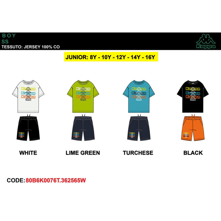 Immagine di Completo ragazzo estate Kappa Art. 80B6K0076T