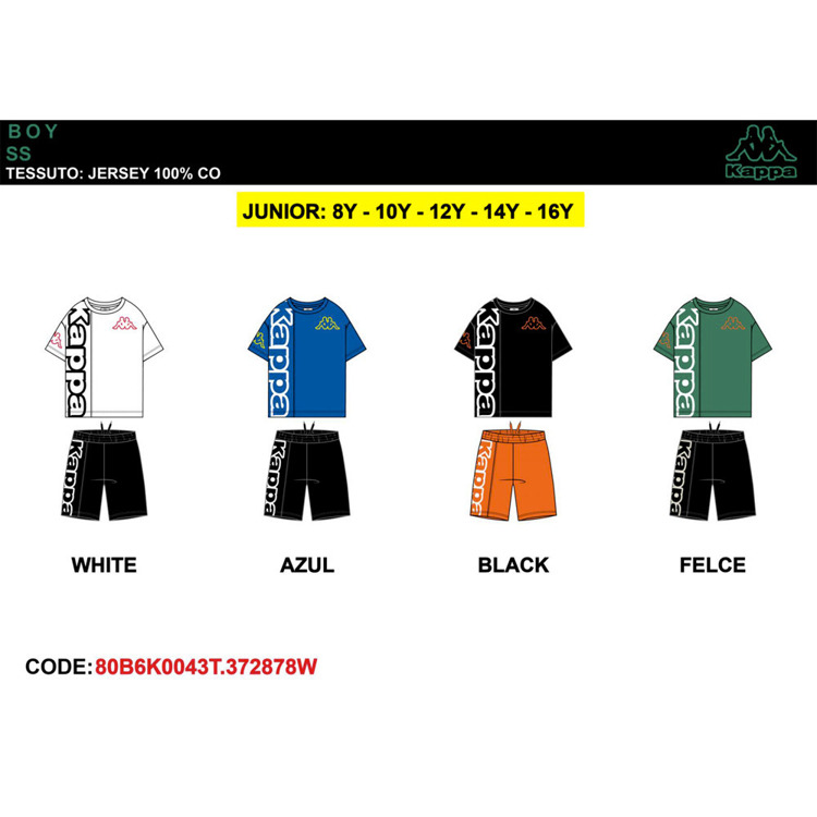 Immagine di Completo ragazzo estate Kappa Art. 80B6K0043T
