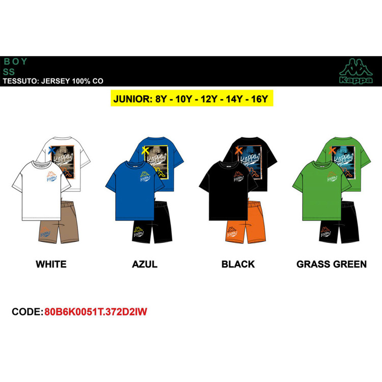 Immagine di Completo ragazzo estate Kappa Art. 80B6K0051T