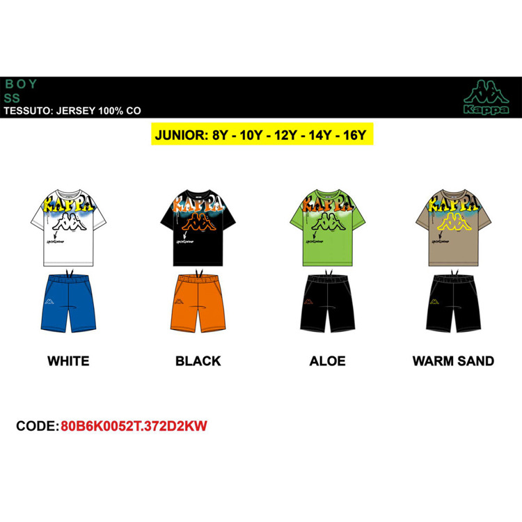 Immagine di Completo ragazzo estate Kappa Art. 80B6K0052T