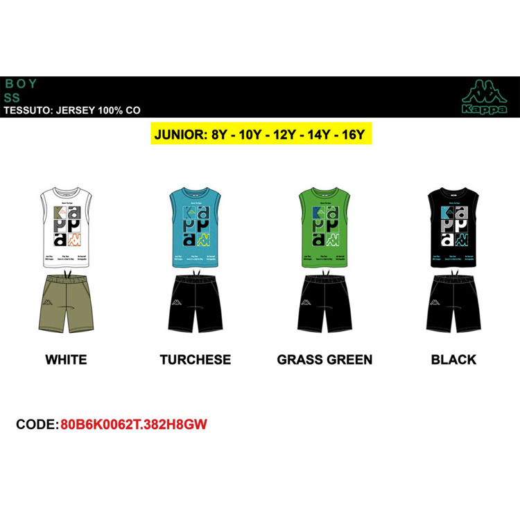 Immagine di Completo ragazzo estate Kappa Art. 80B6K0062T