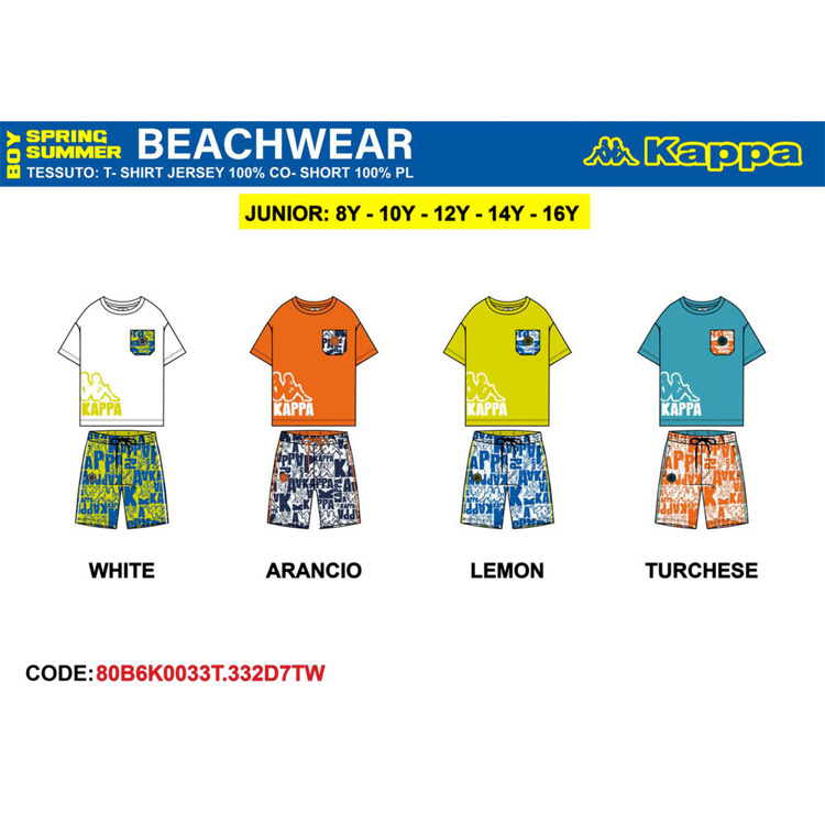 Immagine di Completo ragazzo estate Kappa Art. 80B6K0033T