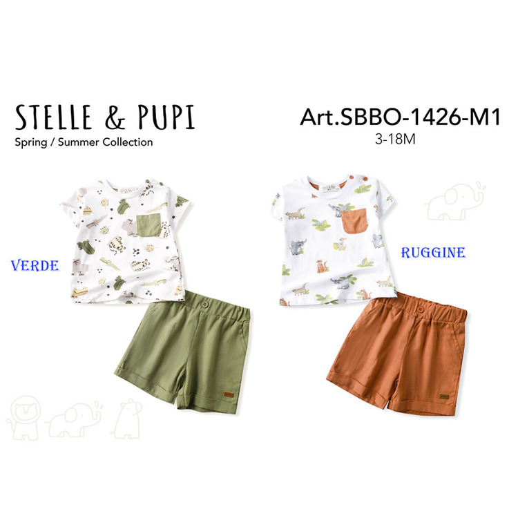 Immagine di Completo neonato estate Stelle & Pupi Art. SBBO1426