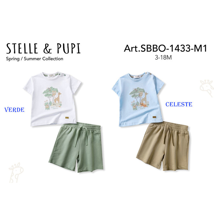 Immagine di Completo neonato estate Stelle & Pupi Art. SBBO1433