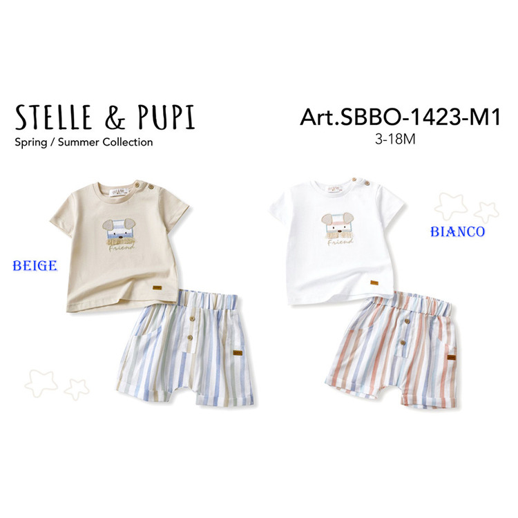 Immagine di Completo neonato estate Stelle & Pupi Art. SBBO1423