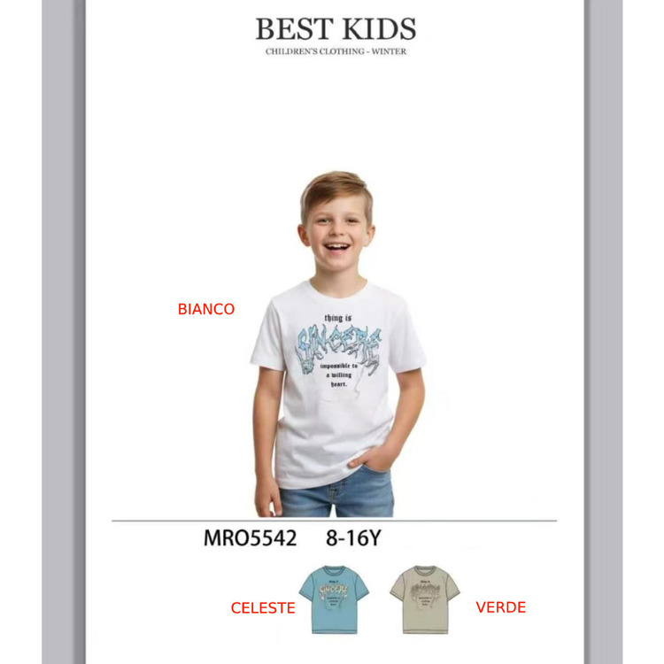 Immagine di T-shirt m/m ragazzo estate Best kids Art. MRO5542