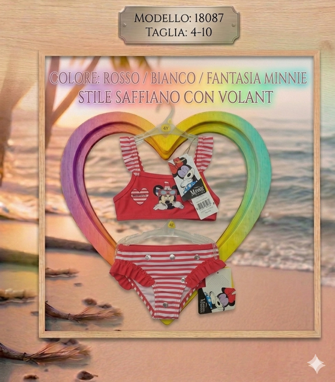 Immagine di Bikini mare bambina Minnie Art. 18087