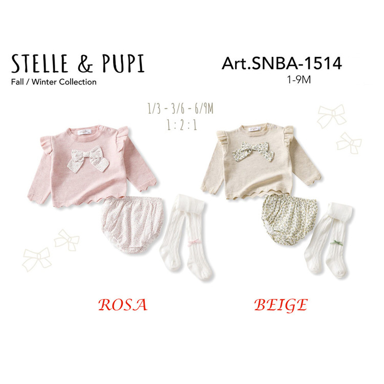 Immagine di Coordinato neonata autunno Stelle & Pupi Art. SNBA1514