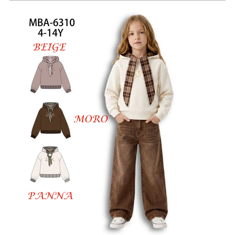 Immagine di Felpa bambina autunno/inverno SMILE YES  Art. MBA6310