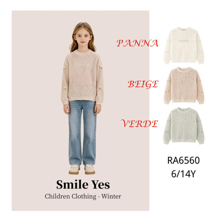 Immagine di Maglia lana bambina autunno/inverno SMILE YES  Art. RA6560