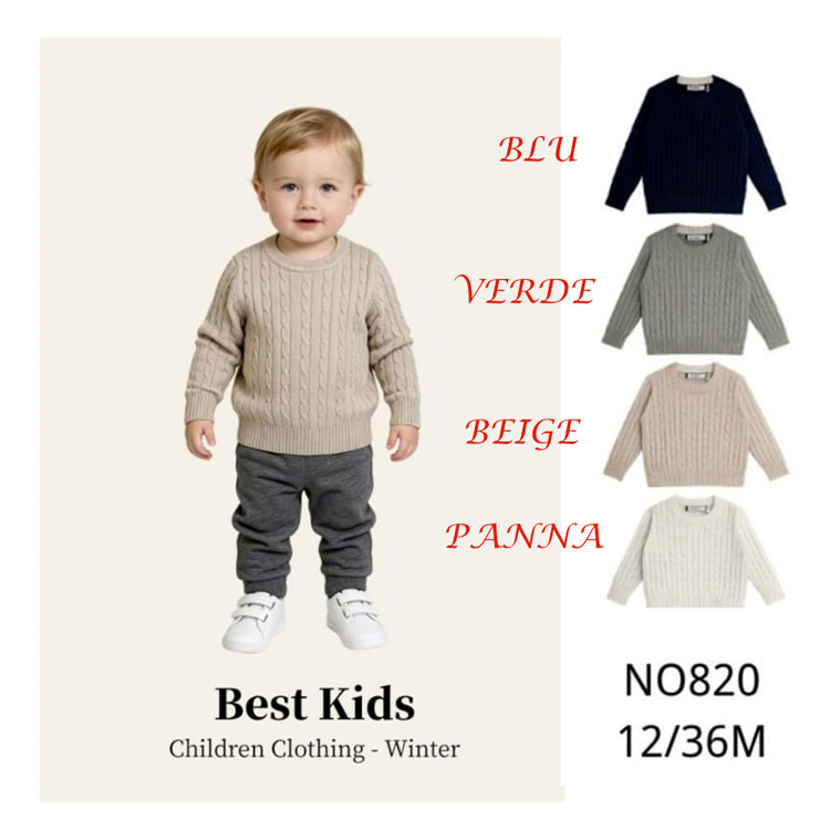 Immagine di Maglia lana autunno neonato Best Kids Art. NO820