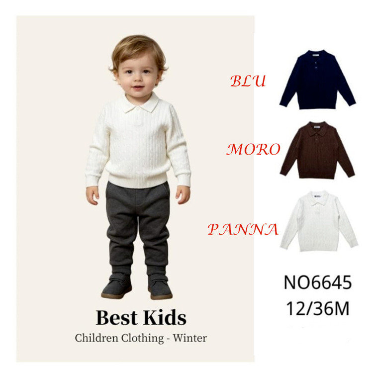 Immagine di Polo lana autunno neonato Best Kids Art. NO6645