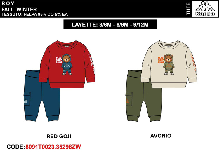 Immagine di Tuta neonato autunno/inverno Kappa Art. 8091T0023