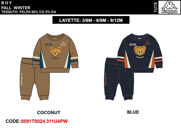 Immagine di Tuta neonato autunno/inverno Kappa Art. 8091T0024