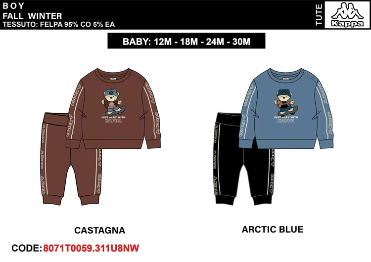 Immagine di Tuta neonato autunno/inverno Kappa Art. 8071T0059