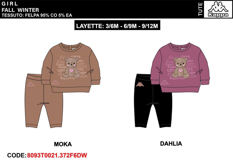 Immagine di Tuta neonata autunno/inverno Kappa Art. 8093T0021