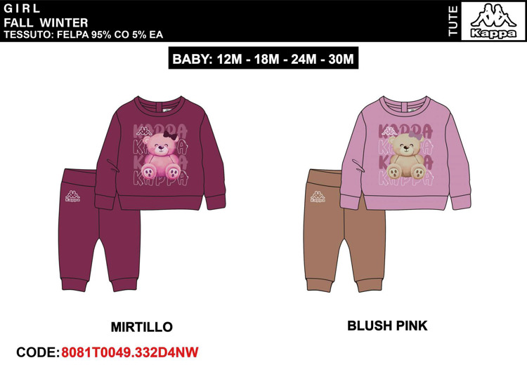 Immagine di Tuta neonata autunno/inverno Kappa Art. 8081T0049