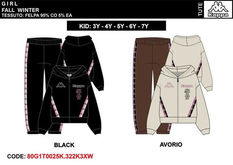 Immagine di Tuta bambina autunno/inverno Kappa Art. 80G1T0025K
