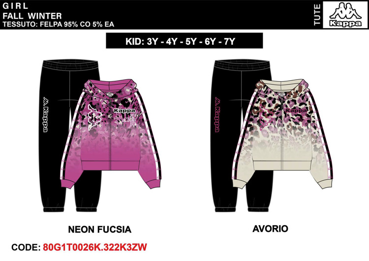 Immagine di Tuta bambina autunno/inverno Kappa Art. 80G1T0026K